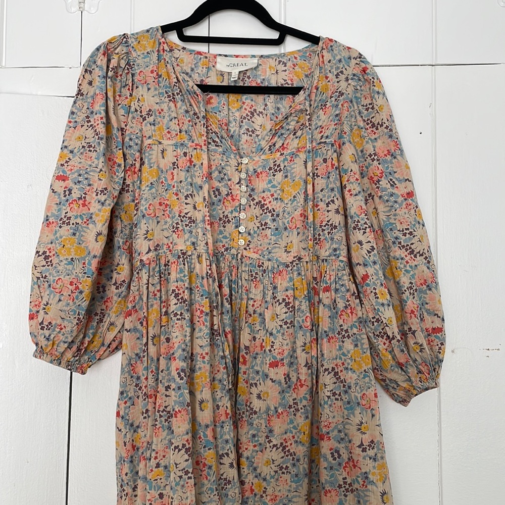 THE GREAT Floral Print Midi Dress, Size 1 (S)